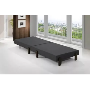 Cama Dobrável Portátil Solteiro Colchão Embutido Pés em Madeira 170x60 Camping - Av:cinza