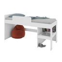 Ver imagem 2 de Cama Infantil com Protetor e Cortina Desenho Recreação Degrau Prateleira Quarto Branco