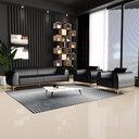 Ver imagem 6 de Sofá 3 Lugares Sala de Estar Bipartido Base de Madeira Euro 260 cm PU Preto - Gran Belo
