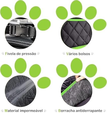 Capa Protetora Banco Traseiro para Pets 4 em 1 – Cães, Gatos, Resistente À Água, Passagem para Cinto - 5