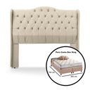 Ver imagem 7 de Cabeceira Estofada 1.95 para Cama Box King Capitonê Dubai Suede Areia - Lh Móveis