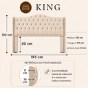 Ver imagem 4 de Cabeceira Estofada 1.95 para Cama Box King Capitonê Dubai Suede Areia - Lh Móveis