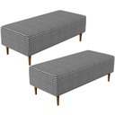 Ver imagem 1 de Kit 02 Puffs Decorativo Sala de Estar Bali W01 Pés Palito 120x50cm Pied Poule - Lyam Decor