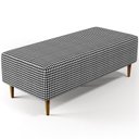Ver imagem 5 de Kit 02 Puffs Decorativo Sala de Estar Bali W01 Pés Palito 120x50cm Pied Poule - Lyam Decor