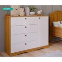 Ver imagem 4 de Cômoda Infantil 100% Mdf 1 Porta 4 Gavetas Encanto Permobili Nature/branco Nature/branco