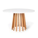 Ver imagem 2 de Conjunto Mesa de Jantar Talia Amadeirada Branca 120cm com 6 Cadeiras Eames Eiffel - Nude