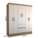 Ver imagem 5 de Guarda-roupa Casal Sena Slim 6 Portas 2 Gavetas Amêndola Touch/off White - Panorama Móveis
