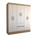 Ver imagem 4 de Guarda-roupa Casal Sena Slim 6 Portas 2 Gavetas Amêndola Touch/off White - Panorama Móveis