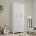 Ver mais imagens de Guarda Roupa Solteiro 03 Portas 31060 Branco Demobile