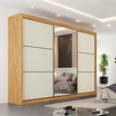 Ver imagem 1 de Guarda Roupa Casal 6 Gavetas com Espelho Bragança-peroba-off White Móveis Europa