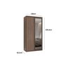 Guarda-Roupa Casal 2 Portas Desliz c/ Espelho Premium 120 Capuccino - Robel - 3
