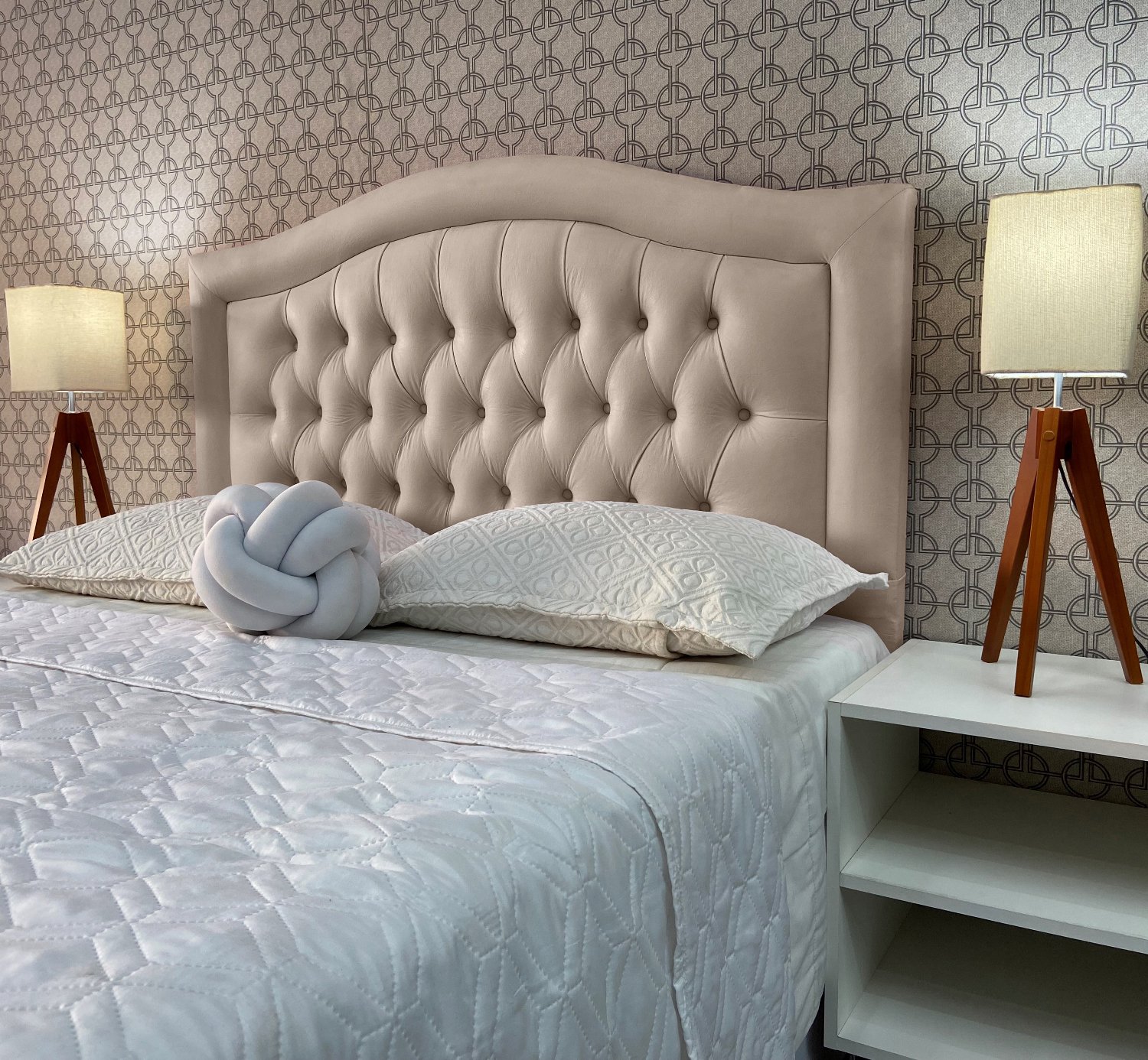 Cabeceira Casal 140 Cama Box Sophia Provençal Bege Corano Painel Rbl - 1