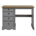 Ver imagem 3 de Escrivaninha Boho com 4 Gavetas Cor Cinza e Madeira Natural
