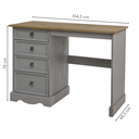 Ver imagem 7 de Escrivaninha Boho com 4 Gavetas Cor Cinza e Madeira Natural