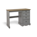 Ver imagem 1 de Escrivaninha Boho com 4 Gavetas Cor Cinza e Madeira Natural