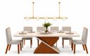 Ver imagem 2 de Conjunto Sala de Jantar Mesa Zafira 200x100cm Tampo Chanfrado Curvo e 6 Cadeiras Nara
