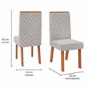 Ver imagem 4 de Conjunto Sala de Jantar Mesa Zafira 200x100cm Tampo Chanfrado Curvo e 6 Cadeiras Nara