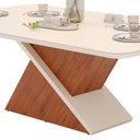 Ver imagem 5 de Conjunto Sala de Jantar Mesa Zafira 200x100cm Tampo Chanfrado Curvo e 6 Cadeiras Nara