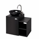 Ver imagem 6 de Gabinete Suspenso Íbis 1 Porta MDP 57cm Preto com Cuba Resina Pontto Lavabo