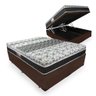 Cama Box Com Baú Queen + Colchão De Molas - Castor - Class Tecnopedic One Face 158x198x67cm:marrom - 1