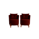Ver imagem 1 de Kit 2 Poltronas Orgânica Curva Luna Veludo Bordo - Montanaris Decor