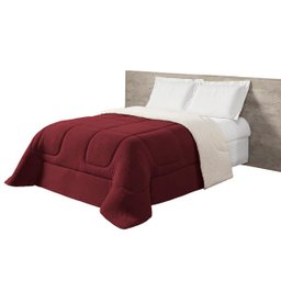 Coberdrom Sherpa Casal Queen Edredom Pele Carneiro Vermelho - 1