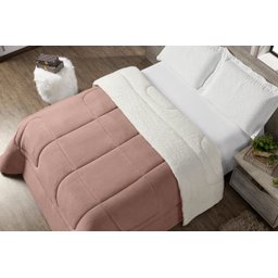 Coberdrom Sherpa Casal Queen Edredom Pele Carneiro Rose - 2