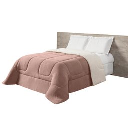 Coberdrom Sherpa Casal Queen Edredom Pele Carneiro Rose - 1