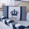 Kit De Berço Trança Para Menino Coroa Pequeno Príncipe Marinho - 2