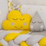 Kit Protetor de Berço Nuvem Chuva De Amor e Benção Amarelo - 2