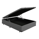 Ver imagem 2 de Cama Box Casal Baú Suede Cinza 138x188x35 - Fábrica de Tudo