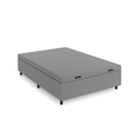 Ver imagem 1 de Cama Box Casal Baú Suede Cinza 138x188x35 - Fábrica de Tudo