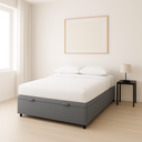 Ver imagem 3 de Cama Box Casal Baú Suede Cinza 138x188x35 - Fábrica de Tudo