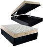 Cama Box Baú Casal Colchão Molas Superlastic D'Angelis + Box Sintético 62x138x188 Preto - 1