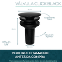 Ver imagem 3 de Kit Preto Inox Valvula lavatorio 7/8 click E Ralo Click Tampa 10x10 Kit Escoamento Para Banheiro Lav