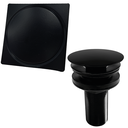 Ver imagem 1 de Kit Preto Inox Valvula lavatorio 7/8 click E Ralo Click Tampa 10x10 Kit Escoamento Para Banheiro Lav
