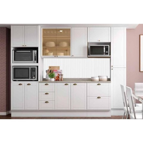 Cozinha Completa Bella 9 Peças (2aéreos+2balcões+1paneleiro+1torrequente+3complementos) C9p23