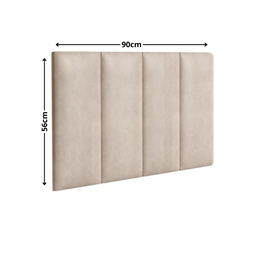 Cabeceira Areia Sued Estofada Solteiro 0,90cm Pérola Quarto Decoração Lisa - 3
