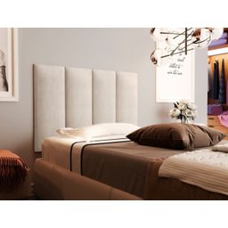 Cabeceira Areia Sued Estofada Solteiro 0,90cm Pérola Quarto Decoração Lisa - 2