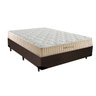 Cama Box Casal Colchão Molas Superlastic D'Angelis + Box Sintético 62x138x188 Marrom - 1
