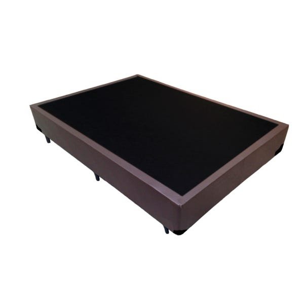Cama Box Casal Colchão Molas Superlastic D'Angelis + Box Sintético 62x138x188 Marrom - 2