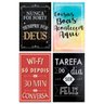 Kit 4 Placas Decorativas Frases Deus Wifi Feliz Mdf 20x30 cm - 1