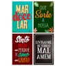 Kit 4 Placas Decorativas Frases Motivacional Mdf 20x30 cm - 1