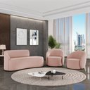 Ver imagem 2 de Sofá 2 Lugares Orgânico 140cm Morgan e 2 Poltronas Lua Veludo Rose D03 - D’Rossi