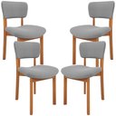 Ver imagem 1 de Kit 04 Cadeiras para Sala de Jantar Cozinha Living Estofada Dara L02 Bouclê Cinza - Lyam Decor