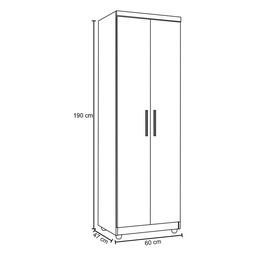 Armário Multiuso Sabrina 2 Portas Prateleira e Cabideiro Branco Ajl - 4