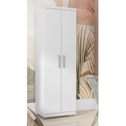 Armário Multiuso Sabrina 2 Portas Prateleira e Cabideiro Branco Ajl - 1
