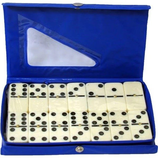 Jogo De Domino Profissional Osso 28 Peças Coloridos