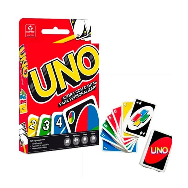 Jogo Uno 114 Cartas Kit Com 2 Baralho Original - Copag