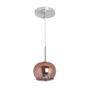 Pendente Metal Vidro Cristal Cobre Yamamura